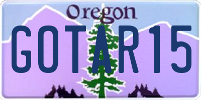 OR license plate GOTAR15