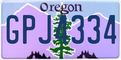 OR license plate GPJ4334