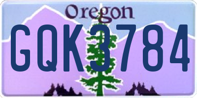 OR license plate GQK3784