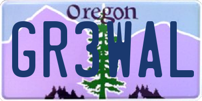 OR license plate GR3WAL