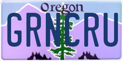 OR license plate GRNCRU