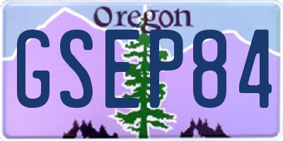 OR license plate GSEP84