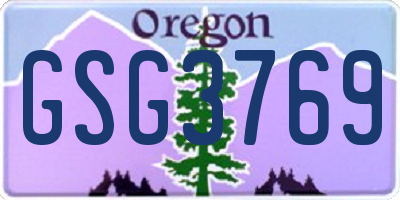 OR license plate GSG3769