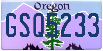 OR license plate GSQ5233