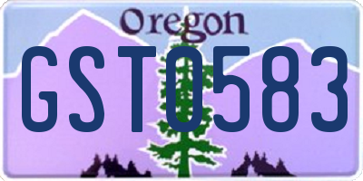OR license plate GST0583