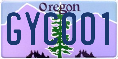 OR license plate GYC001