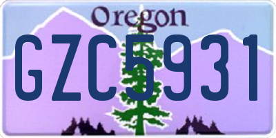 OR license plate GZC5931