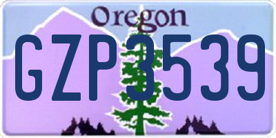 OR license plate GZP3539