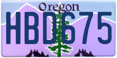 OR license plate HBD675