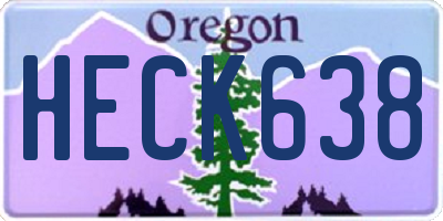 OR license plate HECK638