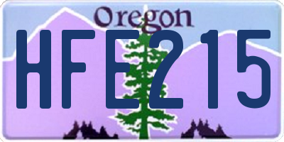 OR license plate HFE215