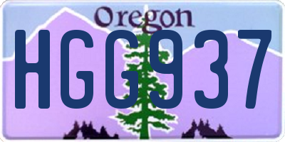 OR license plate HGG937