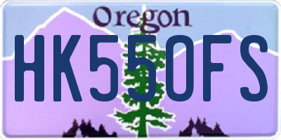 OR license plate HK55OFS