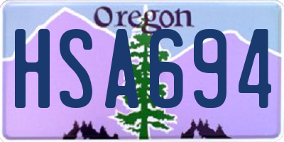 OR license plate HSA694