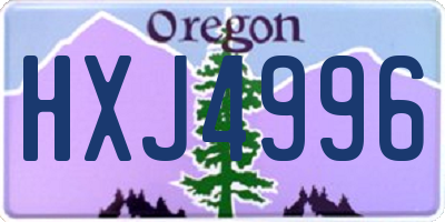 OR license plate HXJ4996