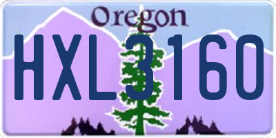 OR license plate HXL3160