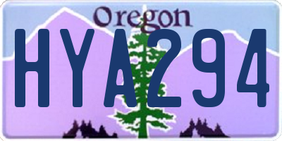 OR license plate HYA294