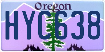 OR license plate HYC638