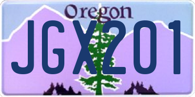 OR license plate JGX201