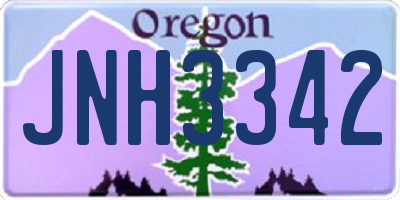 OR license plate JNH3342