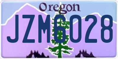 OR license plate JZM6028