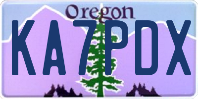 OR license plate KA7PDX