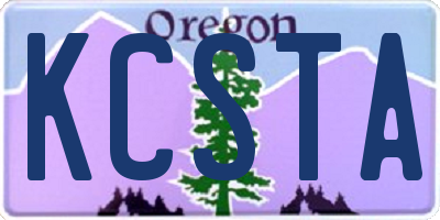 OR license plate KCSTA