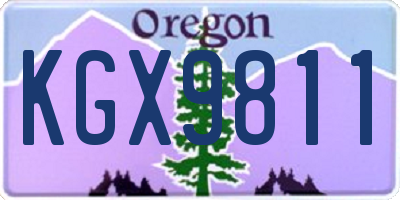OR license plate KGX9811