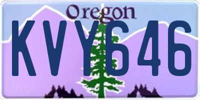 OR license plate KVY646