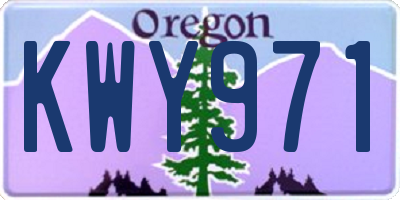 OR license plate KWY971