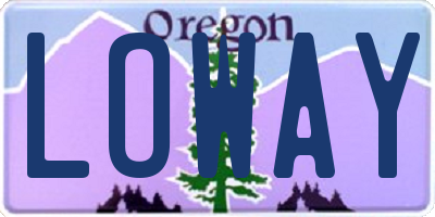 OR license plate LOWAY