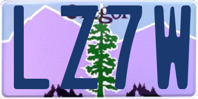 OR license plate LZ7W