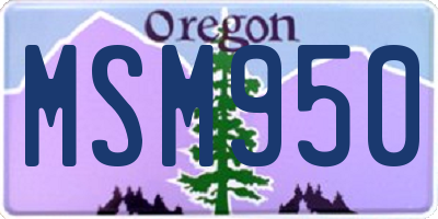 OR license plate MSM950