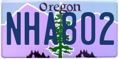 OR license plate NHA802