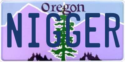 OR license plate NIGGER