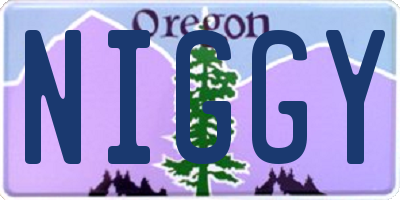 OR license plate NIGGY