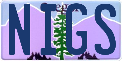 OR license plate NIGS
