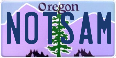 OR license plate NOTSAM