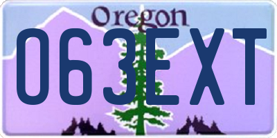 OR license plate O63EXT