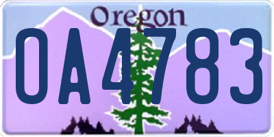 OR license plate OA4783