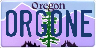 OR license plate ORG0NE