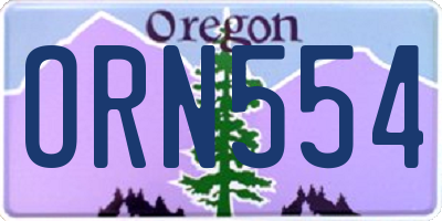 OR license plate ORN554