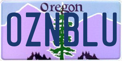 OR license plate OZNBLU