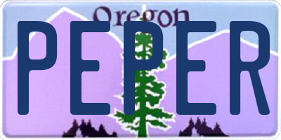 OR license plate PEPER