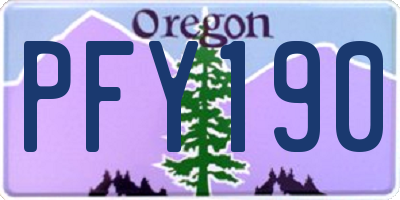 OR license plate PFY190