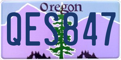 OR license plate QES847