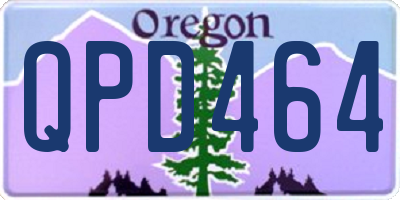 OR license plate QPD464