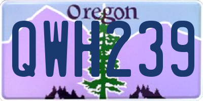 OR license plate QWH239