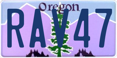 OR license plate RAV47