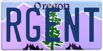 OR license plate RGENT